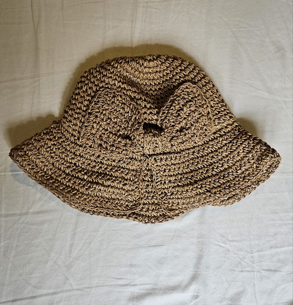 Tan Crochet Bucket Hat